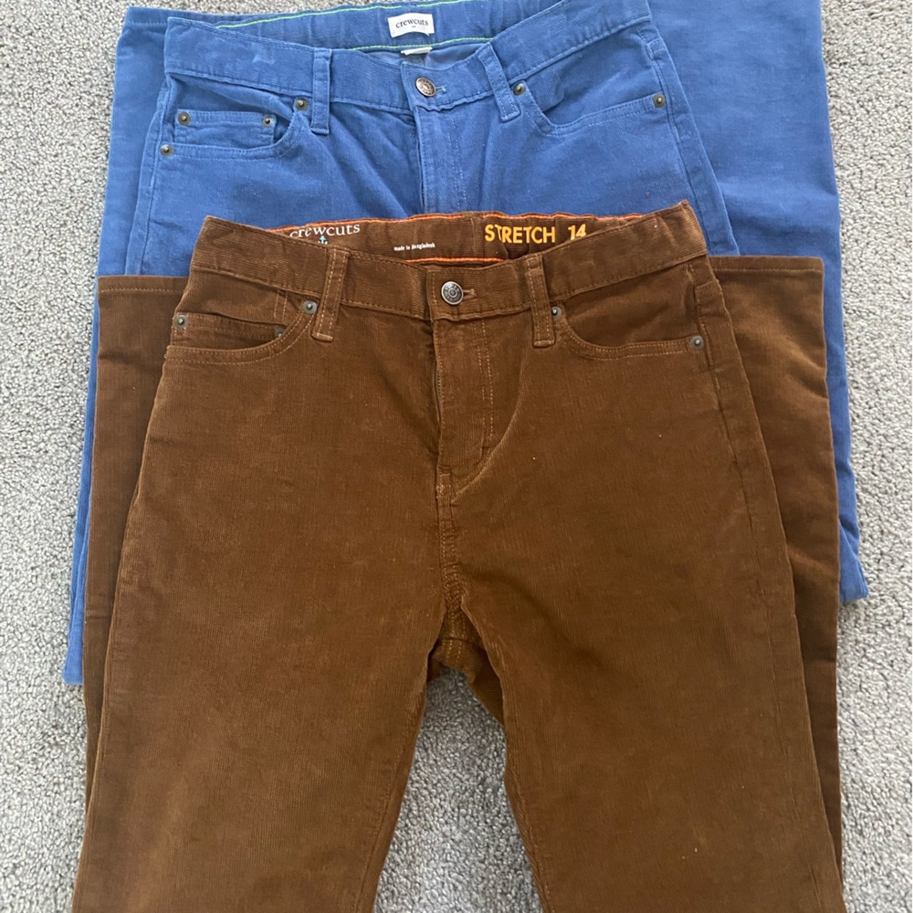 Lot of Crewcuts boys stretch corduroy pants size 14.